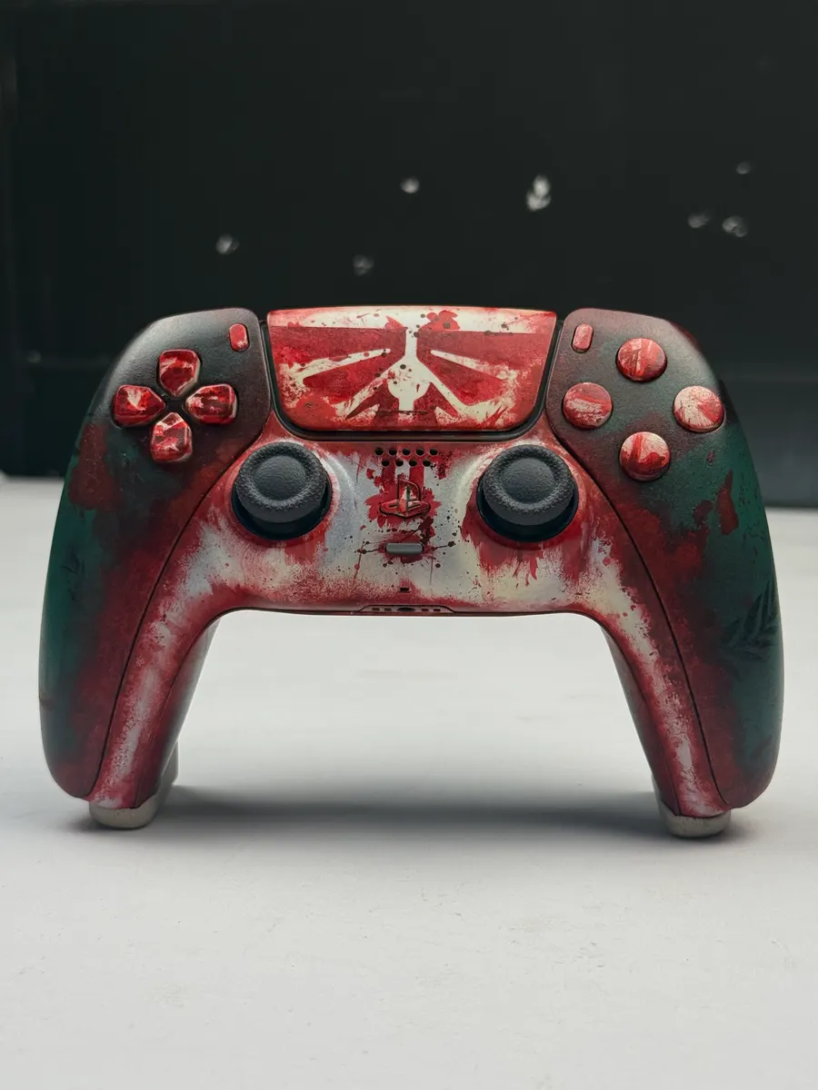 Detail of a custom controller's buttons